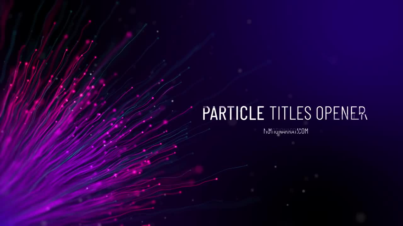 Particle Titles Opener After Effects Templates Motion Array