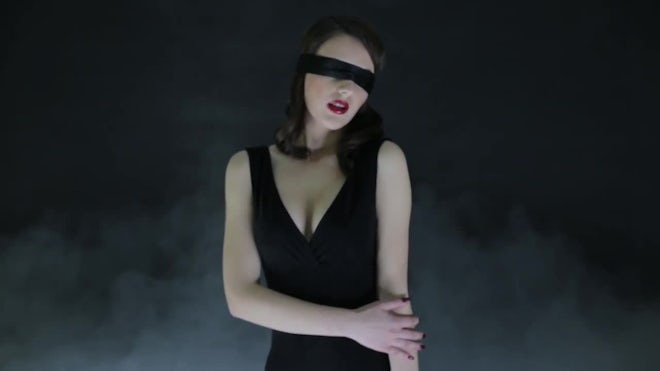 Blindfolded Woman Twirling Around, Stock Video