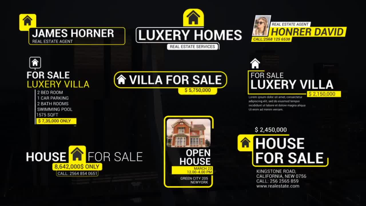 Real Estate Lower Thirds - After Effects Templates | Motion Array