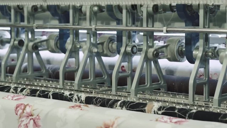 Ouilted Textile Production Line: Stock Video