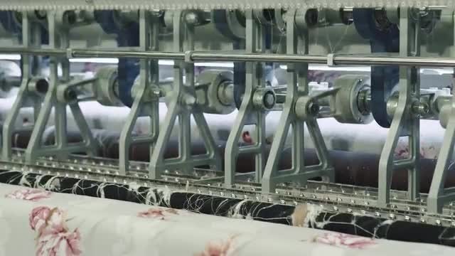 Ouilted Textile Production Line: Stock Video