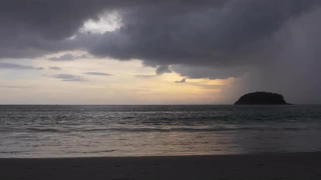 Tropical Beach Rain: Stock Video