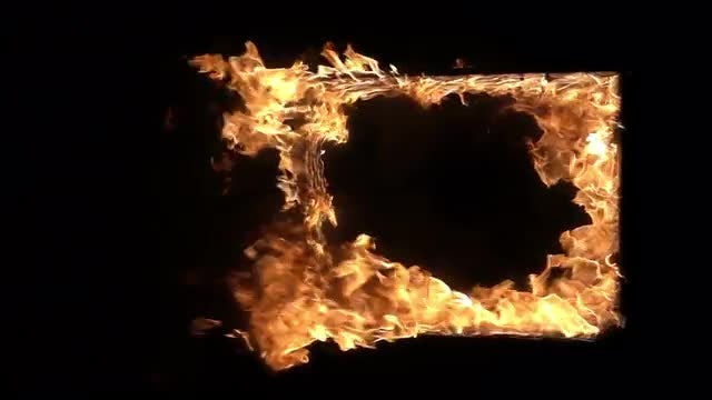 Window Frame Burning: Stock Video