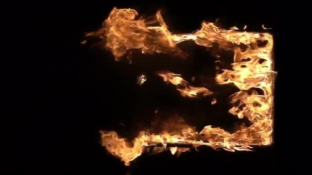 Burning Window Frame: Stock Video