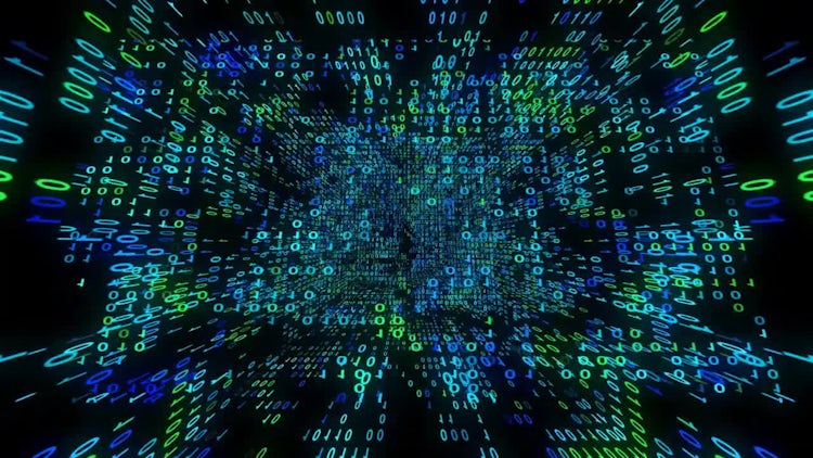 Binary Data Matrix Cube: Stock Motion Graphics