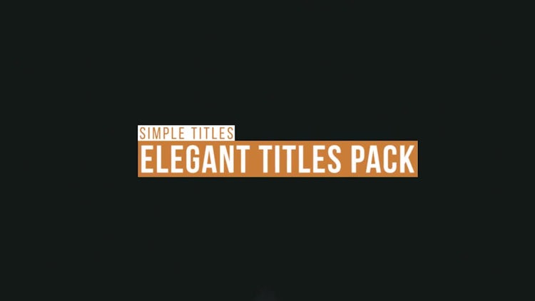 Simple Titles: Premiere Pro Templates