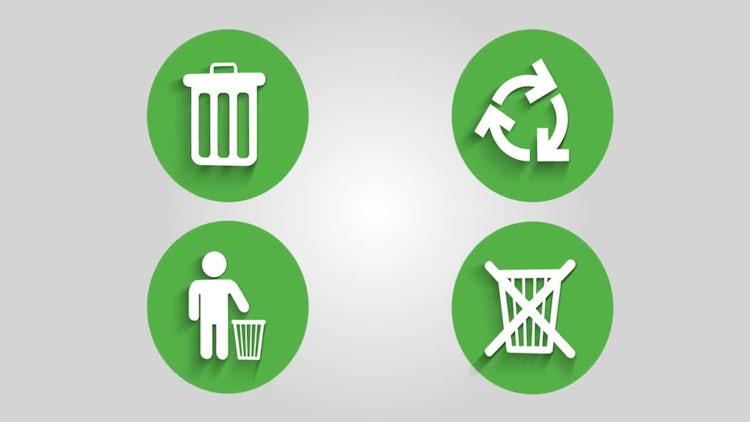 Recycle Bin Icons: Stock Motion Graphics
