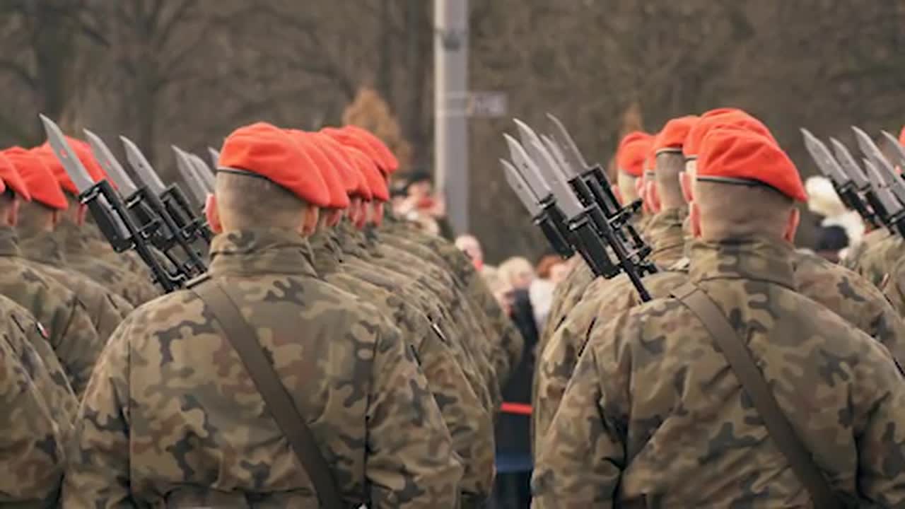 Soldiers In Orange Berets Stock Video Motion Array