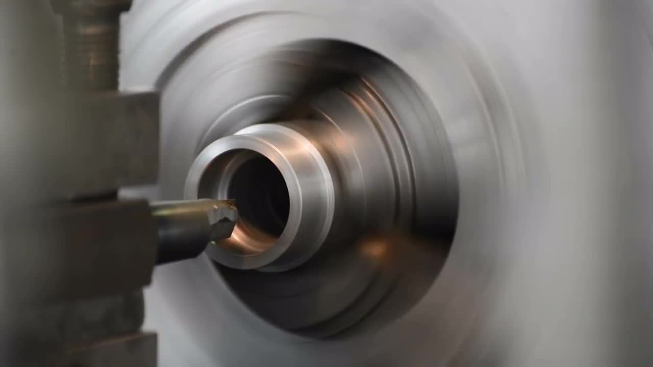 Metalworking On A Lathe Stock Video Motion Array