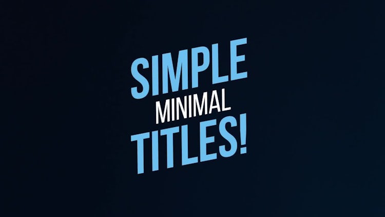 Kinetic & Minimal Titles: After Effects Templates