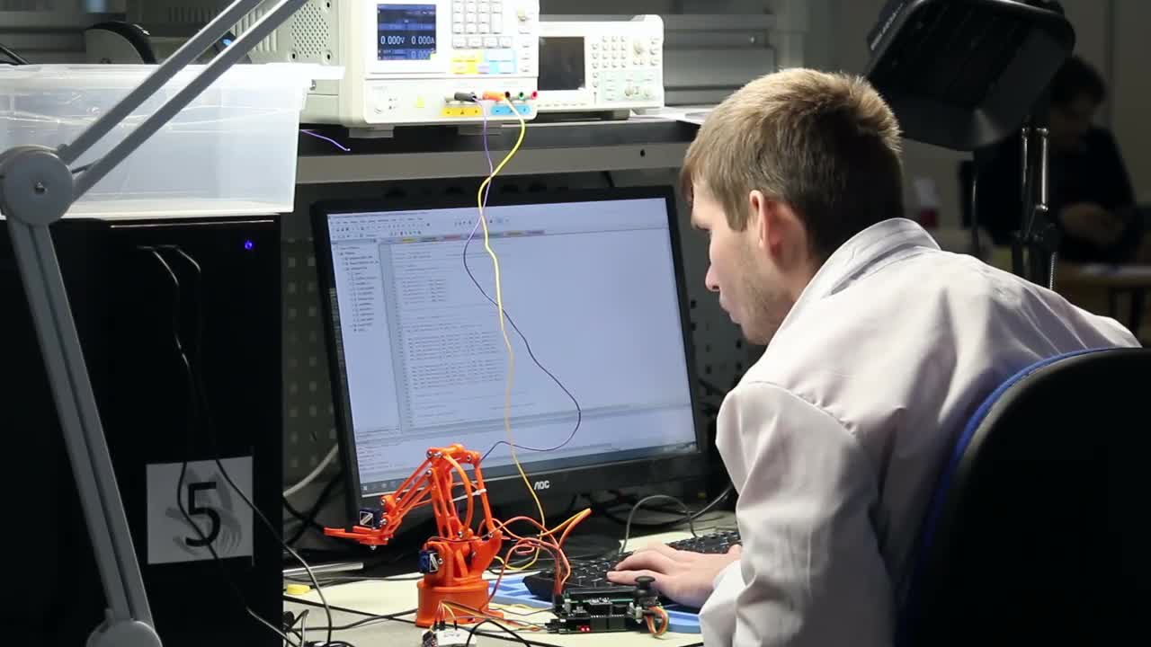 Robotic Engineer Student Stock Video Motion Array
