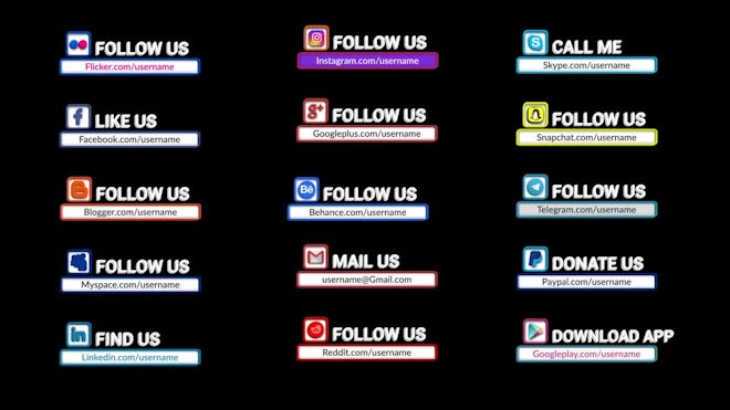 Social Media Lower Thirds Freebies template preview