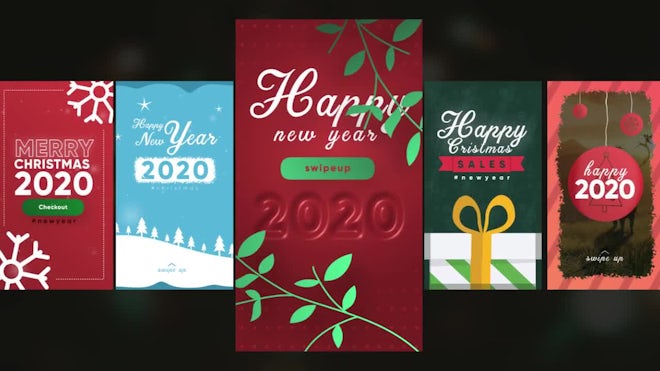 Christmas Instagram Stories Freebies template preview