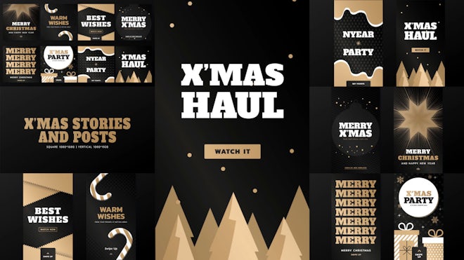Xmas Stories And Posts Freebies template preview