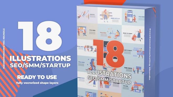18 Animated SEO Illustrations Freebies template preview