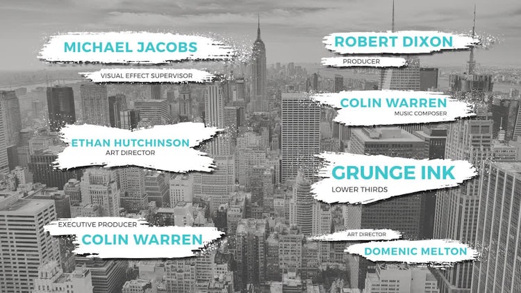 Grunge Ink Lower Thirds: Premiere Pro Templates