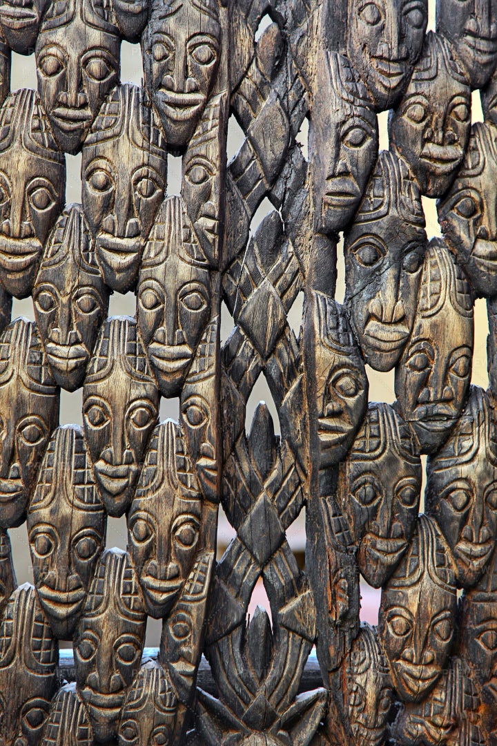 Abstract Vintage Antique African Masks: Stock Photos