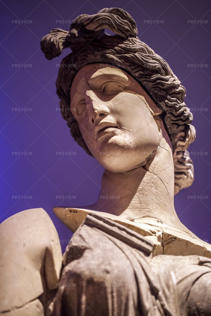 Greek Marble Face Figure: Stock Photos