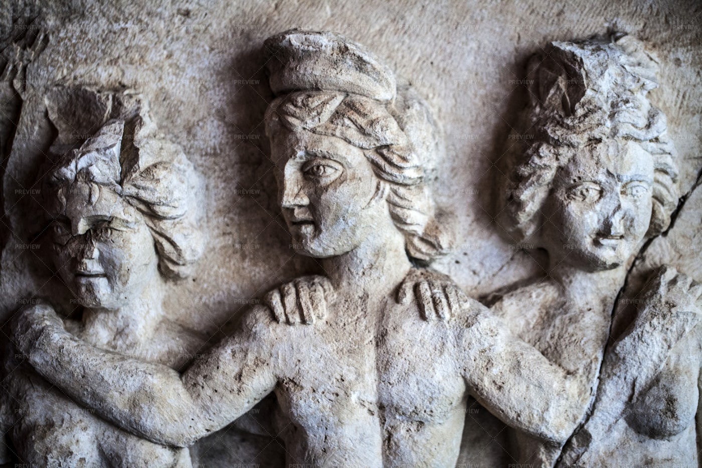 Ancient Greek Marble Carvings: Stock Photos