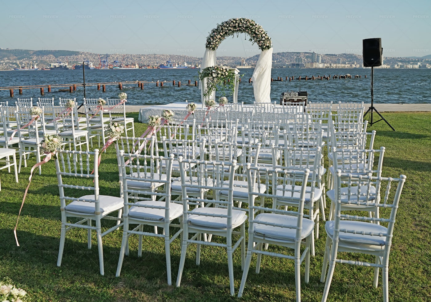 Wedding Arch And Chairs: Stock Photos