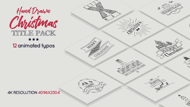 Hand Drawn Christmas Titles Pack Freebies template preview
