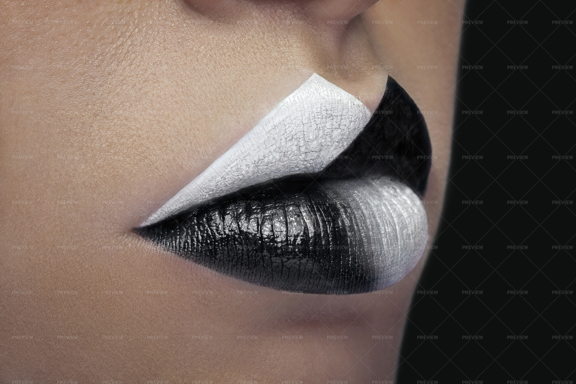 black and white lipstick