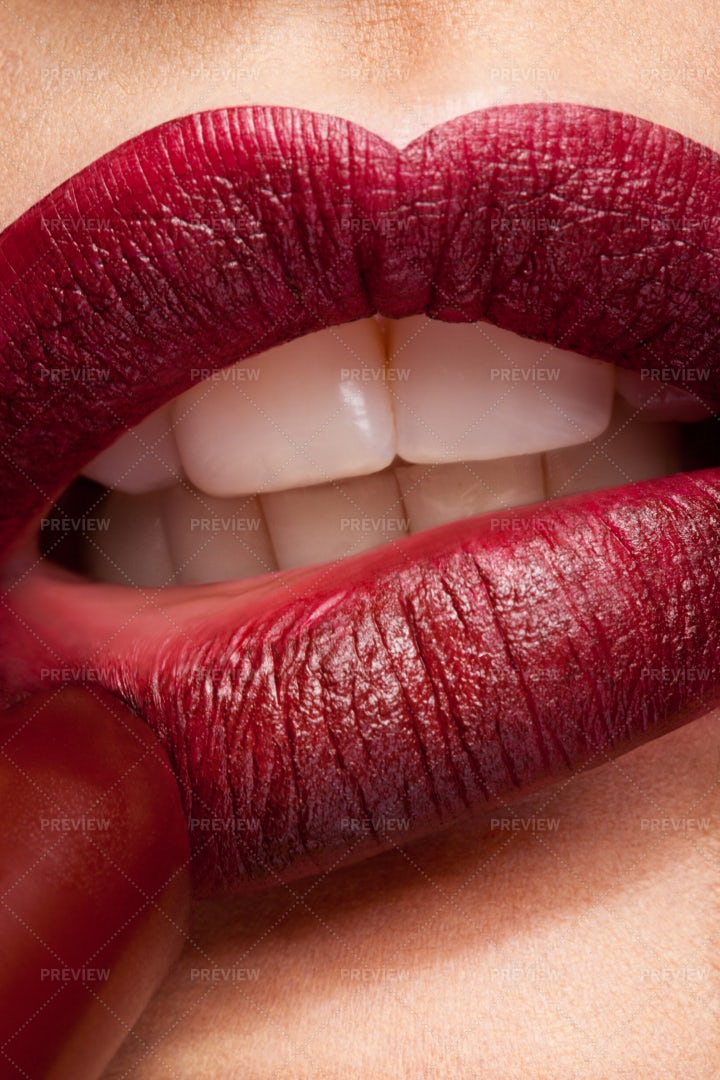 Applying Lipstick: Stock Photos