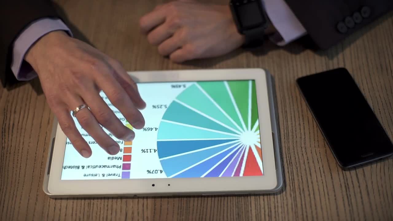 chart-on-a-tablet-stock-video-motion-array