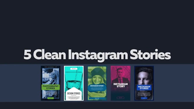 5 Clean Instagram Stories Freebies template preview