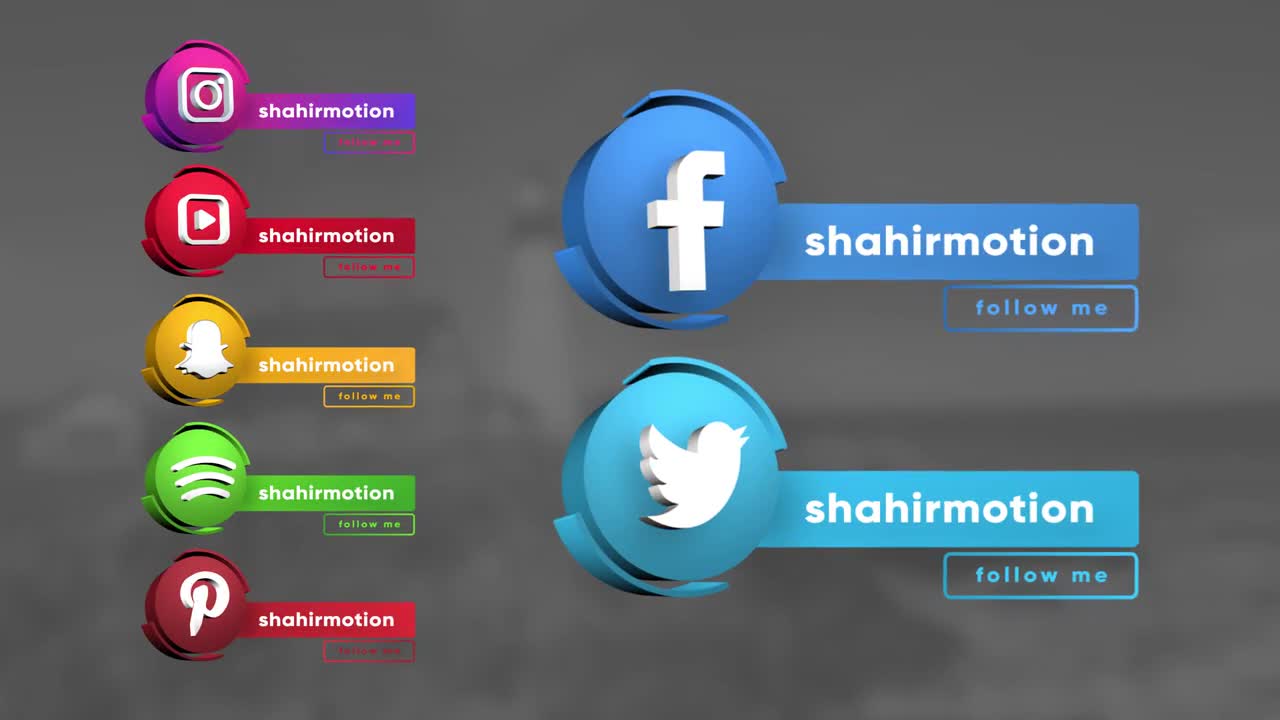 Social Media 3D Lower Thirds - After Effects Templates | Motion Array
