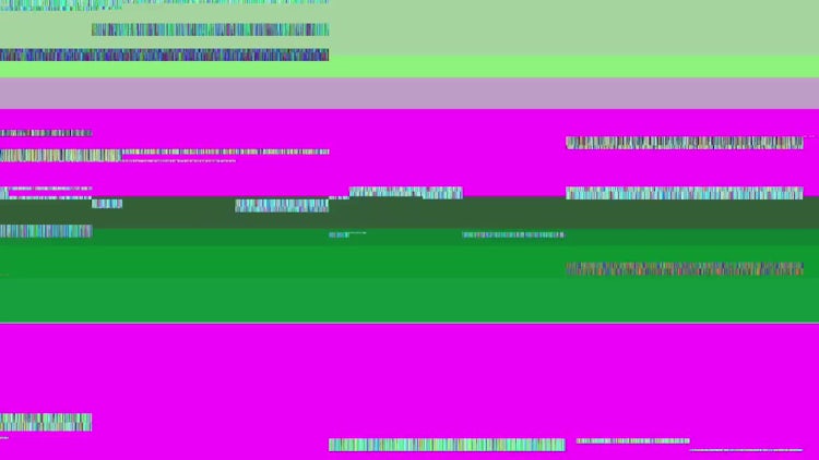 Glitch TV Screen. Purple Background: Motion Graphics