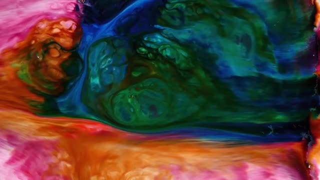 Abstract Colorful Ink Paint Explode 4: Stock Video