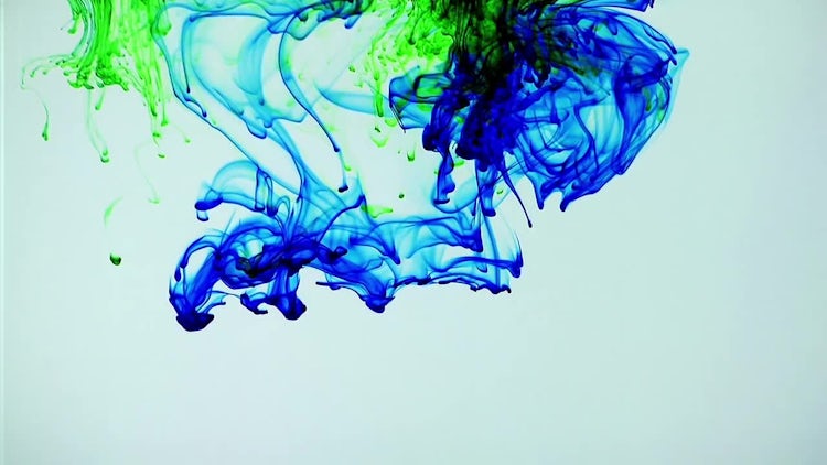 Blue & Green Ink Spread: Stock Video