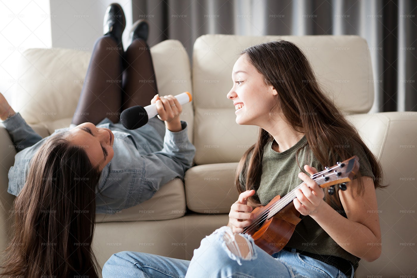Ukulele And Karaoke: Stock Photos