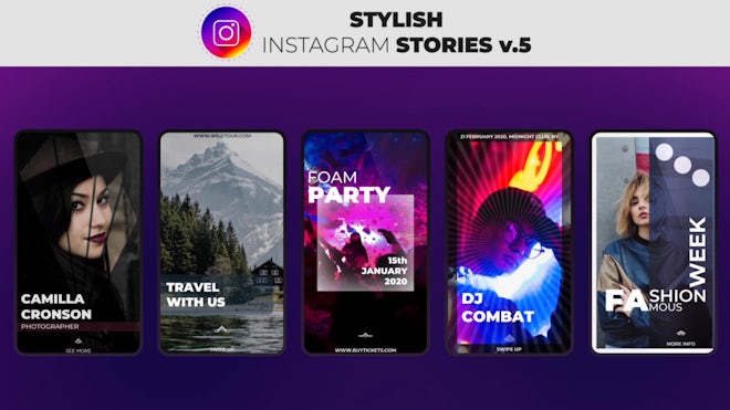 Stylish Instagram Stories V.5 Freebies template preview