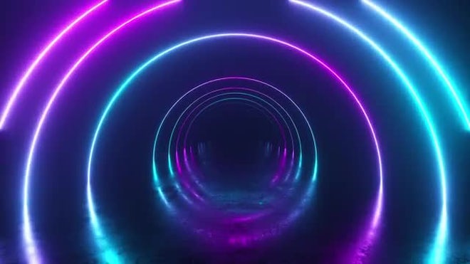 Circular Neon Tunnel - Stock Motion Graphics | Motion Array