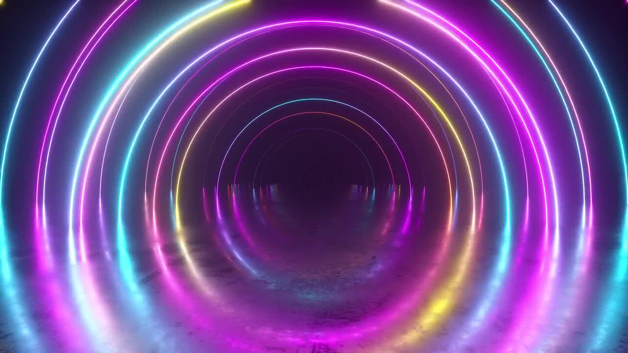 Rainbow Neon Tunnel - Stock Motion Graphics | Motion Array