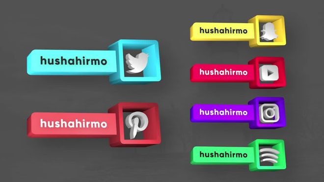 Social Media 3D Lowerthirds V2 Freebies template preview