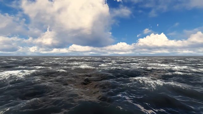 Animation Of Dark Ocean Waves - Stock Motion Graphics | Motion Array