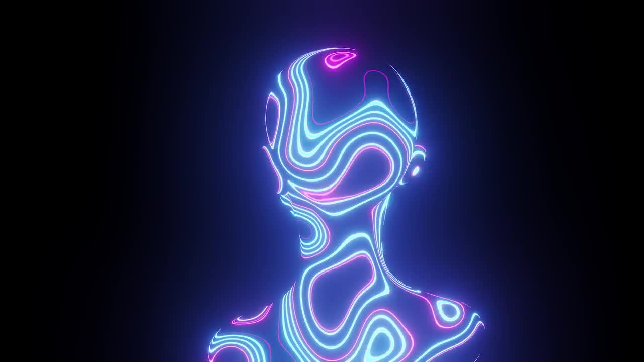 Neon Head Top View - Stock Motion Graphics | Motion Array