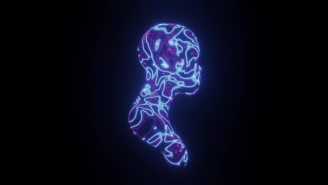 Neon Head - Stock Motion Graphics | Motion Array