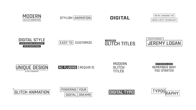Digital Glitch Titles Freebies template preview