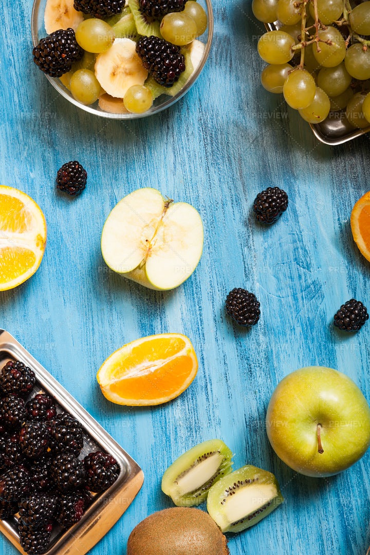 Top View Of Fresh Fruits: Stock Photos