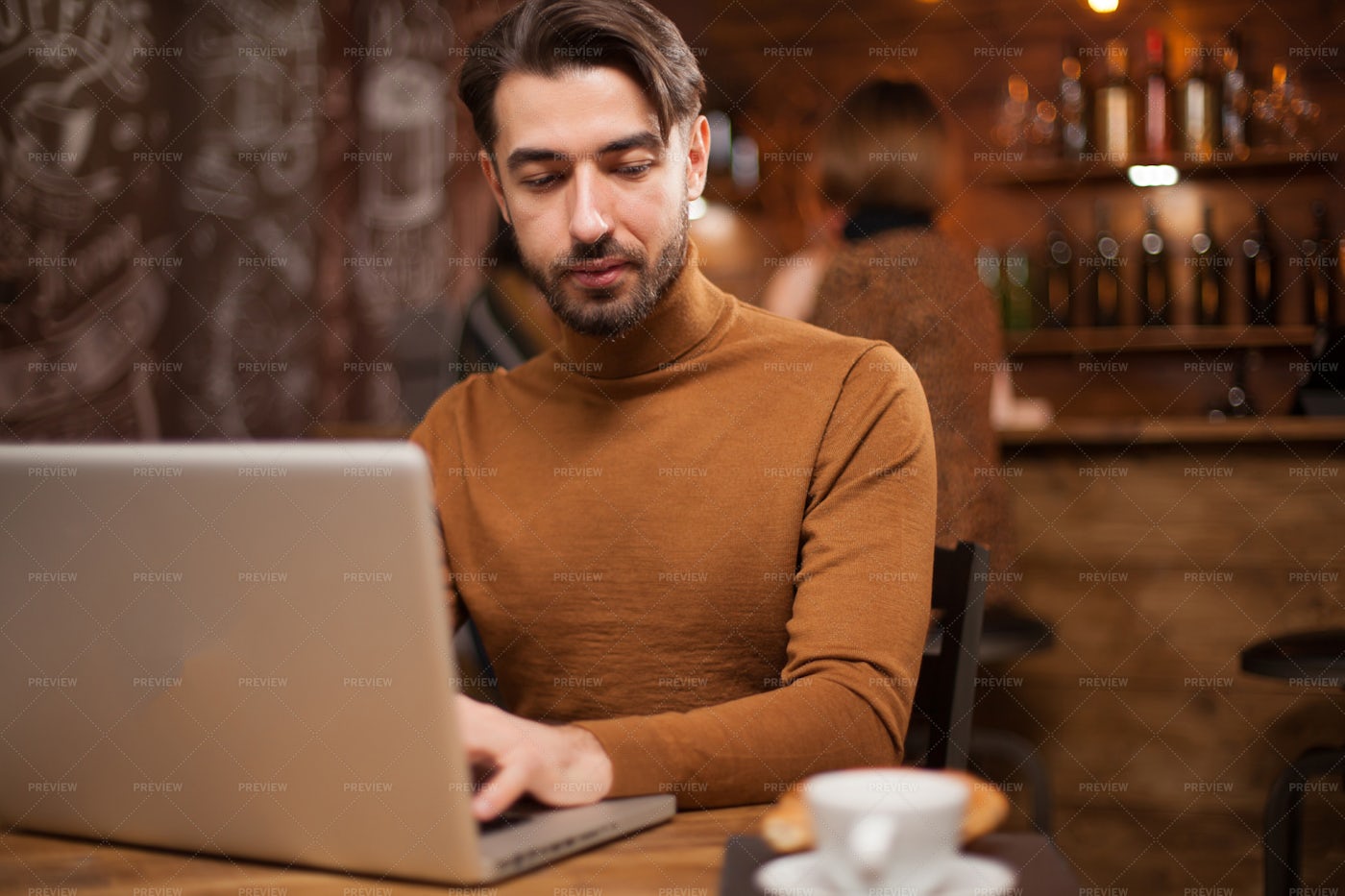 Entrepreneur On A Coffee Shop: Stock Photos