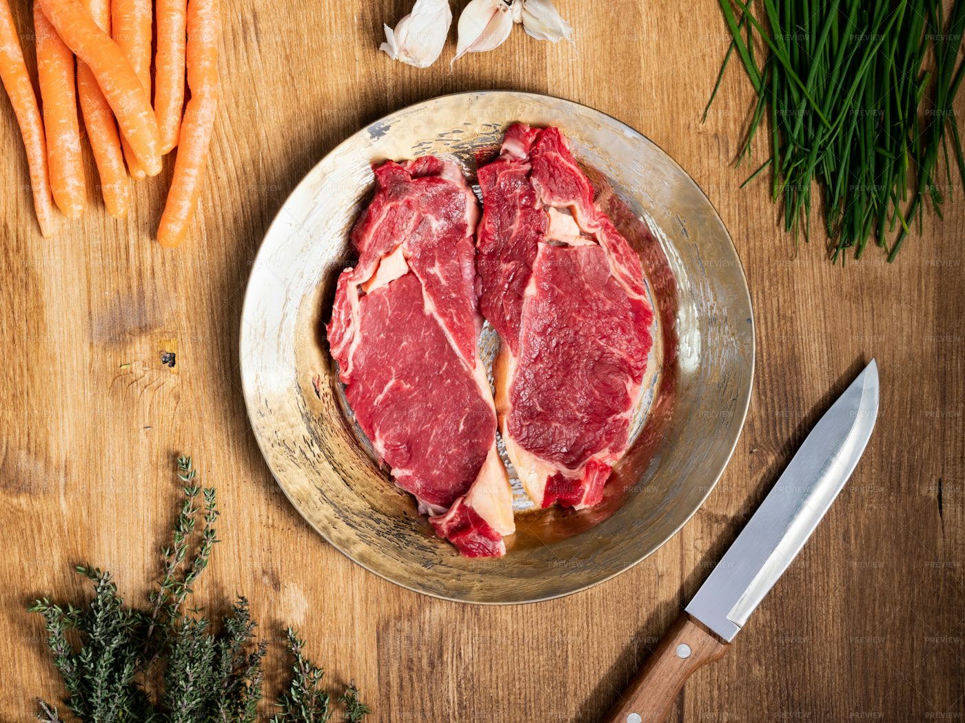 Raw Steaks: Stock Photos