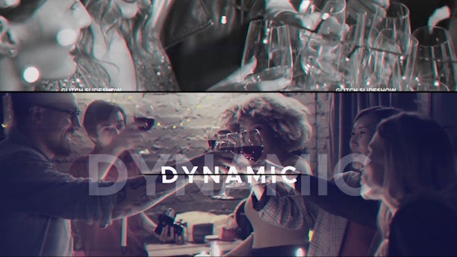 Dynamic Glitch Slideshow Freebies template preview