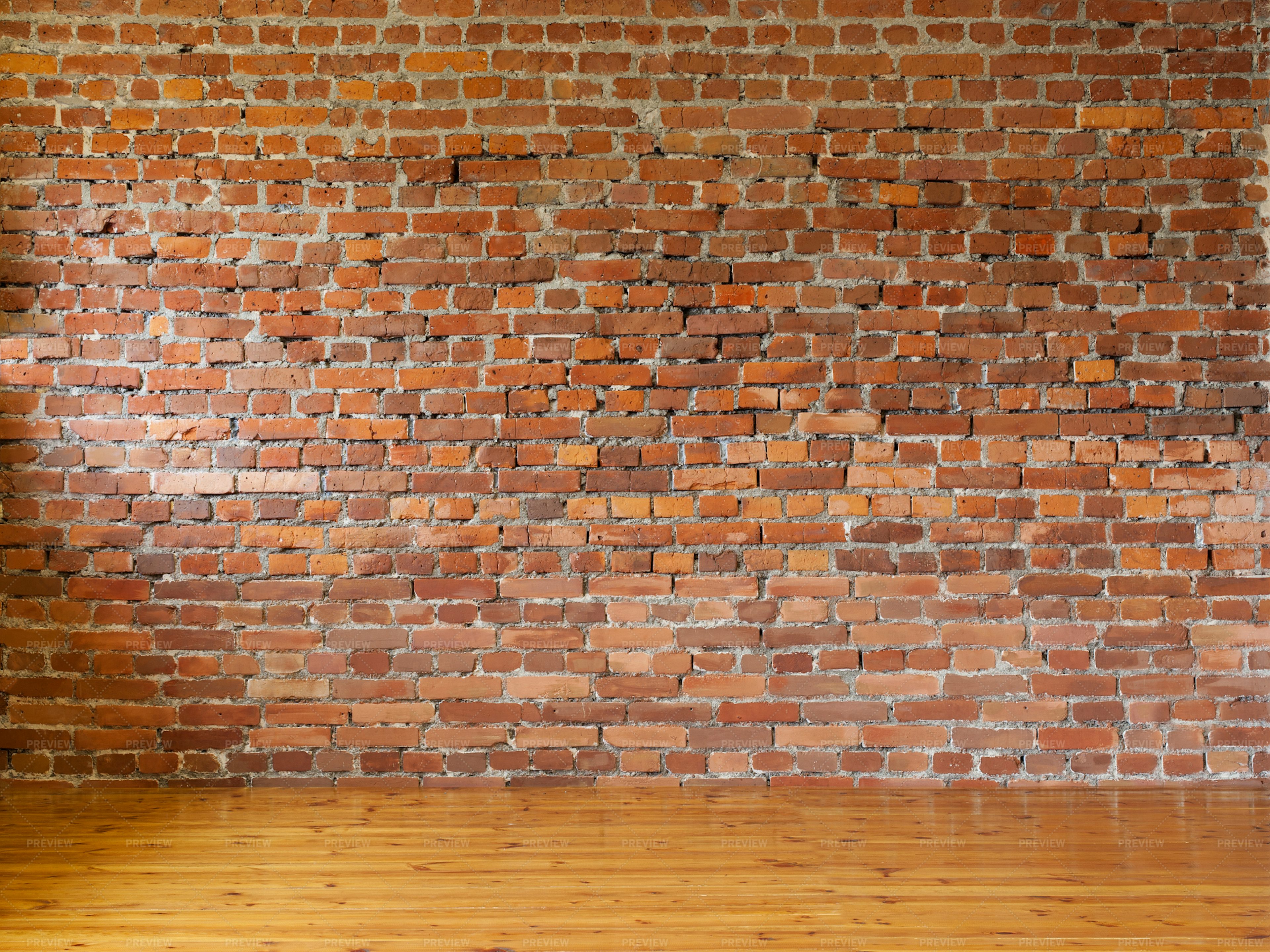 red brick wall tiles living room