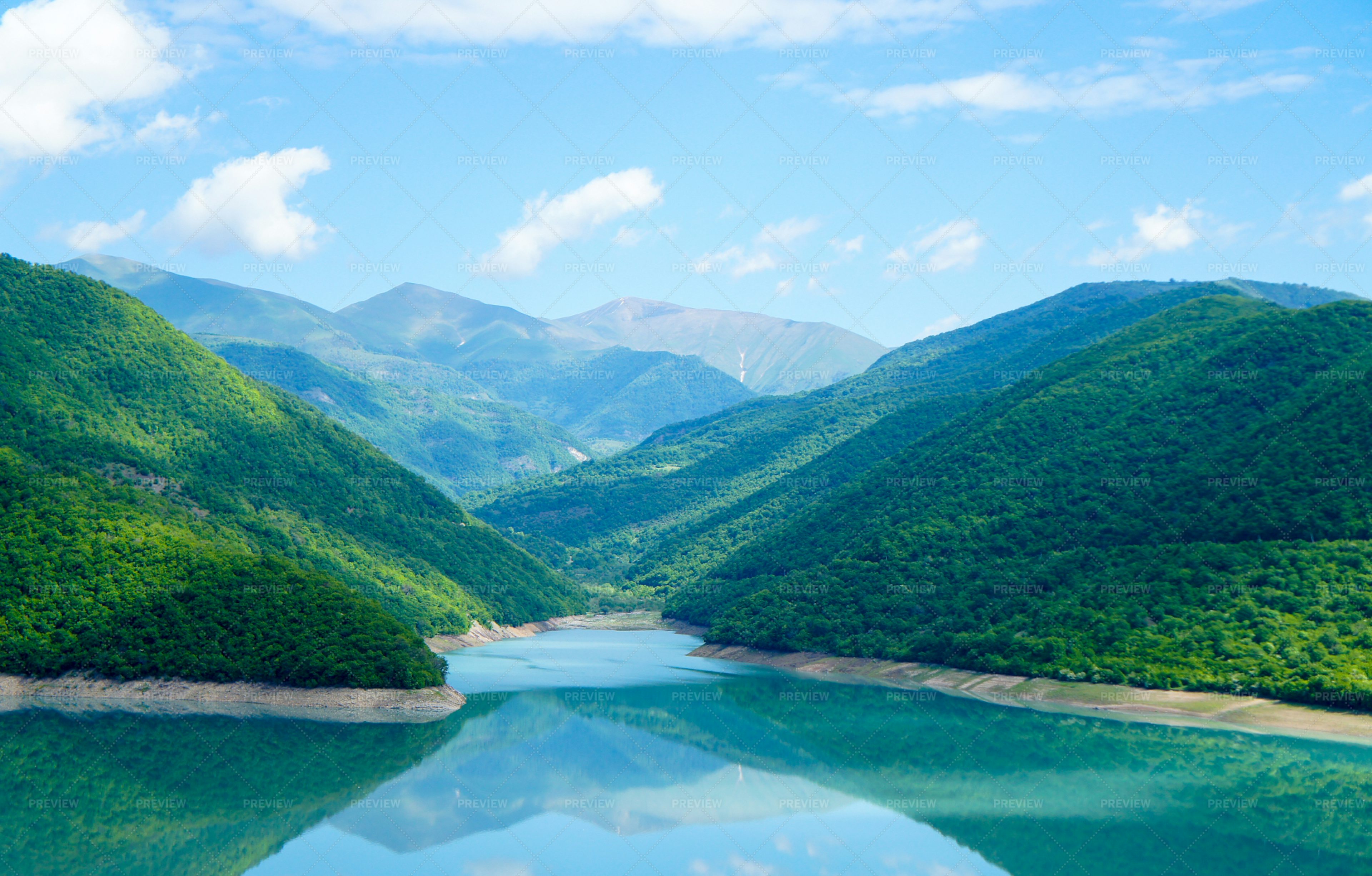 Zhinvali Water Reservoir Lake - Stock Photos | Motion Array