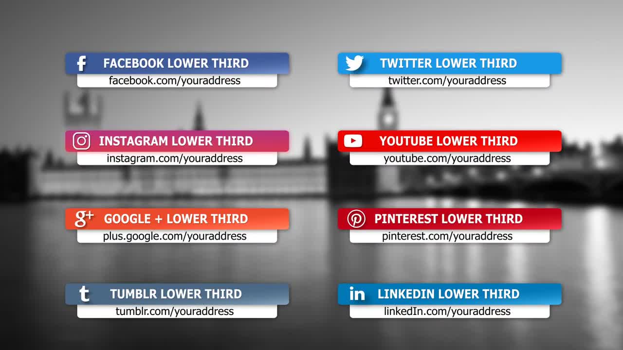 Social Media Lower Third Package After Effects Templates Motion Array