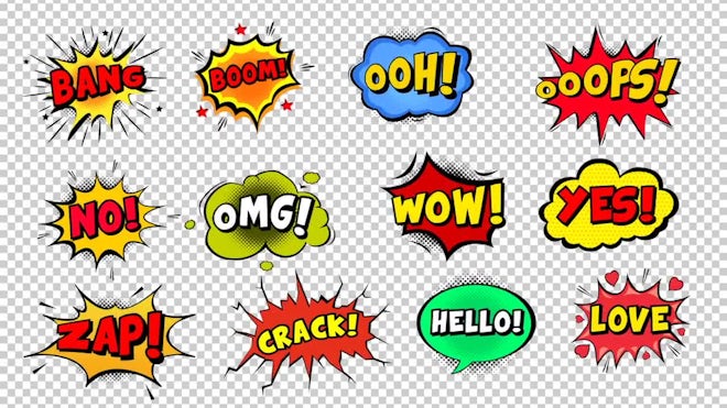 Comic Speech Bubbles Stock Motion Graphics Motion Array